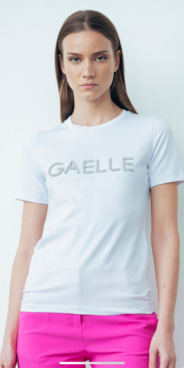 T-Shirt Paricollo Mezza Manica In Bielastico Con Personalizzazione Gioiello