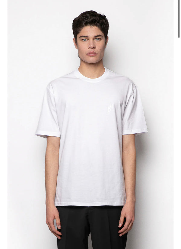 T-shirt in tessuto cotone regular fit con logo stampa gommata